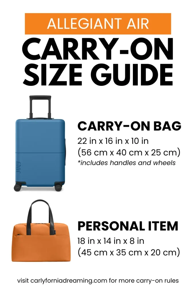 allegiant carry-on luggage size