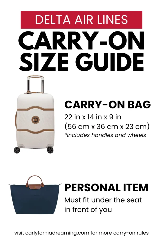 Delta carry on bag size