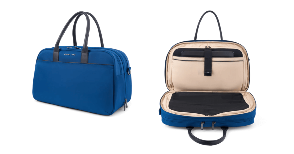 An image of Nomad Lane's Bento Bag, which fits United Airlines personal item size dimensions.