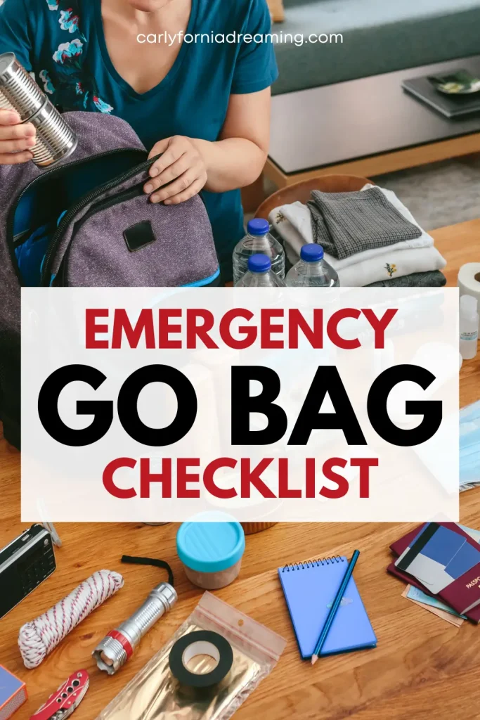 Emergency Go Bag Checklist