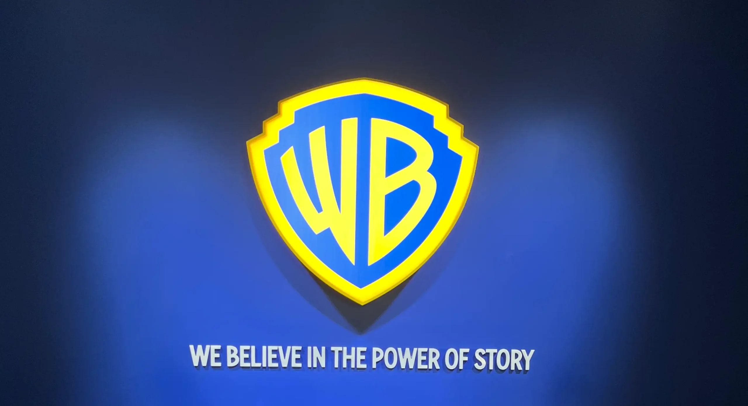 The Warner Bros. logo on a blue background