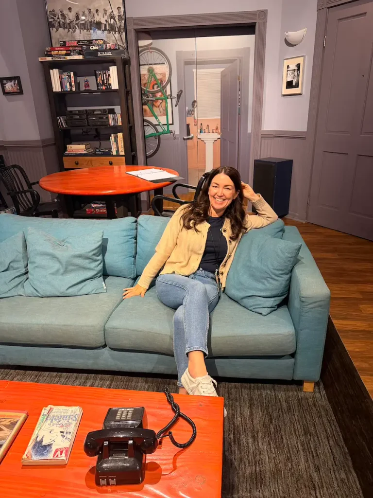 The "Seinfeld" living room inside the Sony Pictures Museum.