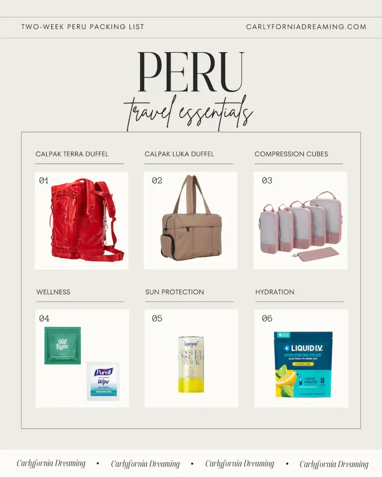 14-Day Peru Packing List Carry-On Only