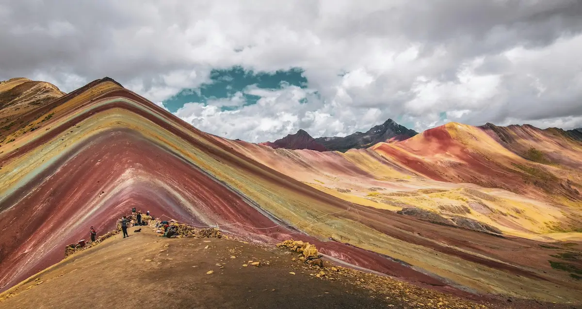 A photo of Rainbow Mountain (Vinicunca) in Peru.