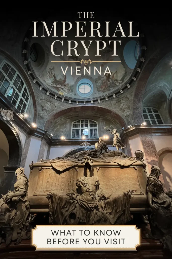 Maria Theresa's double sarcophagus inside the Imperial Crypt Vienna beneath the Capuchin Church, a must-visit Habsburg attraction in Vienna, Austria.