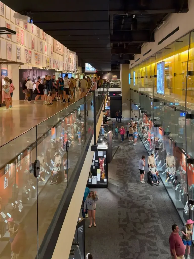 Crowds inside the Country Music Hall of Fame after the museum opened to the general public in Nashville.