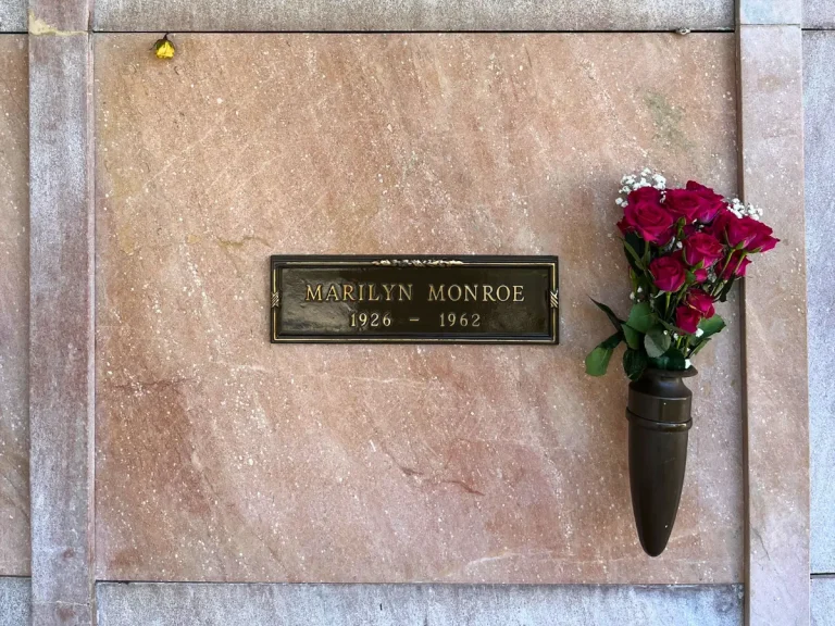 Marilyn Monroe's crypt at Pierce Brothers Westwood Memorial Park in Los Angeles.