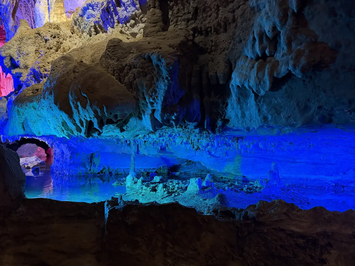 Mirror Pool formation on the Ruby Falls cave walk tour in Chattanooga, Tennessee.