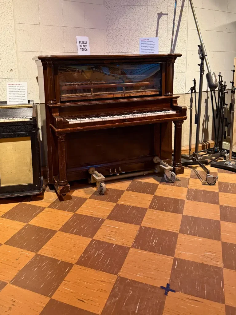 The Sweet Spot marked on the floor inside RCA Studio B, known for its ideal recording acoustics.