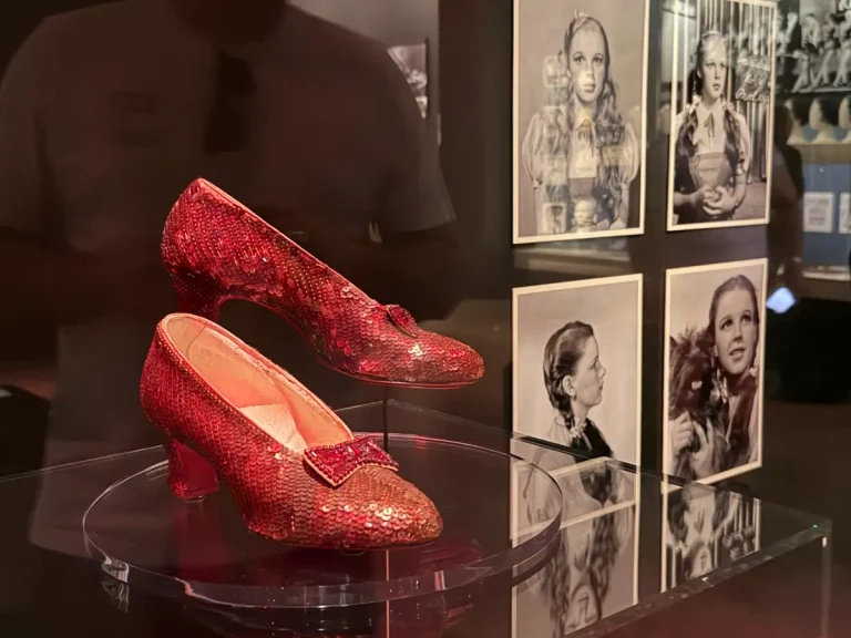 Dorothy's ruby slippers from The Wizard of Oz on display at the Academy Museum in Los Angeles