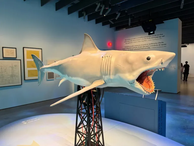 Model of the shark from Jaws on display at the Academy Museum of Motion Pictures in Los Angeles.