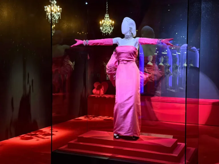 Marilyn Monroe's pink dress from Gentlemen Prefer Blondes on display at the Academy Museum of Motion Pictures in Los Angeles