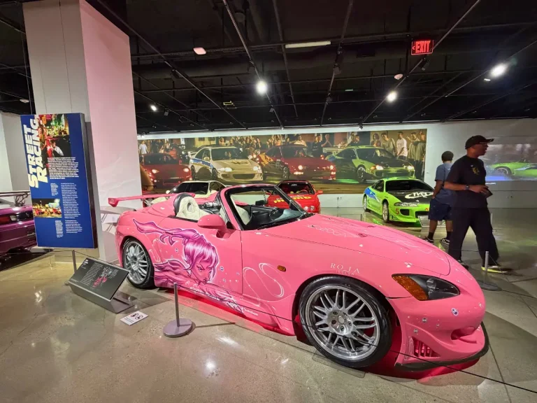 Suki's pink Honda S2000 from 2 Fast 2 Furious on display at the Petersen Museum