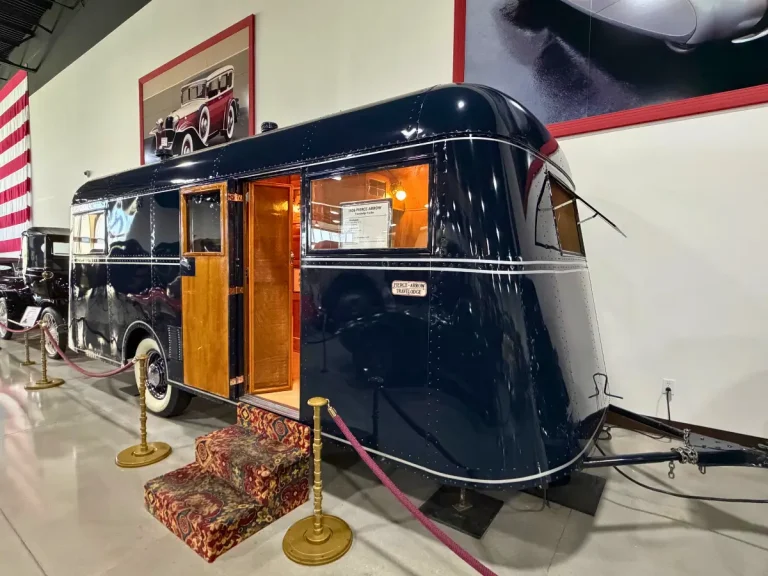 1936 Pierce-Arrow Travelodge on display at the Nethercutt Museum.