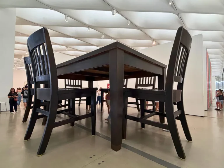 Robert Therrien's oversized "Under the Table" sculpture at The Broad Museum.